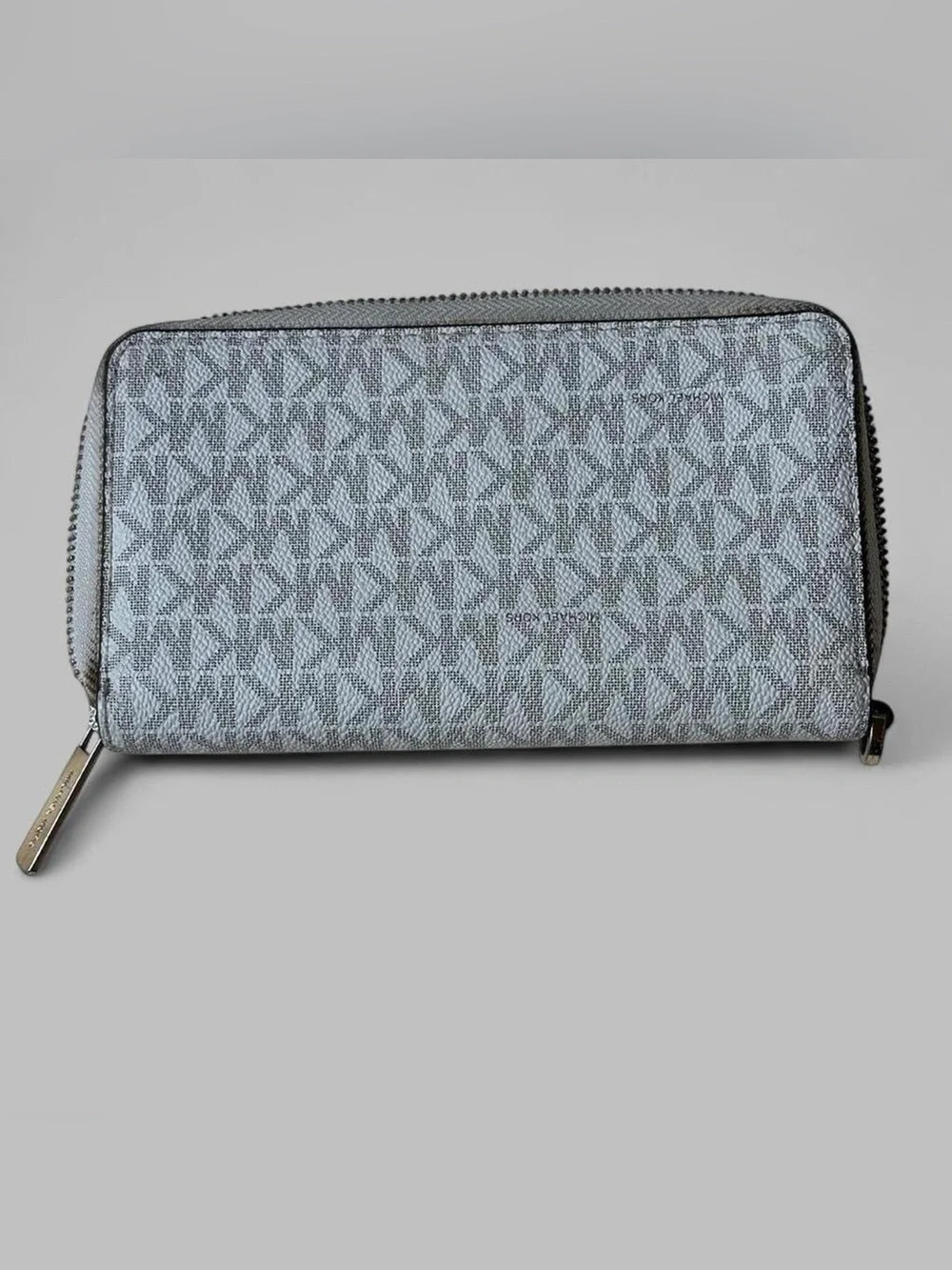 Michael Kors Monogram Zip-Around Wallet in Gray